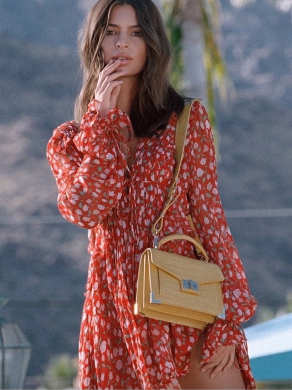 The Kooples Red Rosa Rossa Floral wrap dress